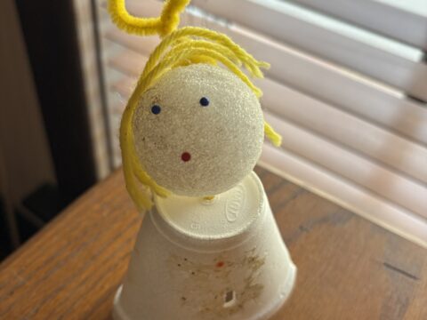 Homemade angle ornament, sort of beat up